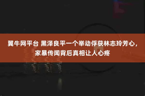 翼牛网平台 黑泽良平一个举动俘获林志玲芳心，家暴传闻背后真相让人心疼